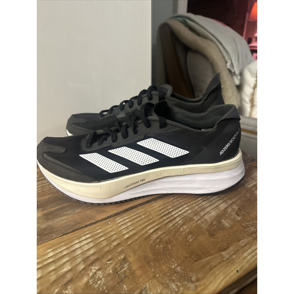 Adidas Adizero Boston 11 Women's Size 9.5 Black White Running Shoes EUC Gently - Picture 4 of 9